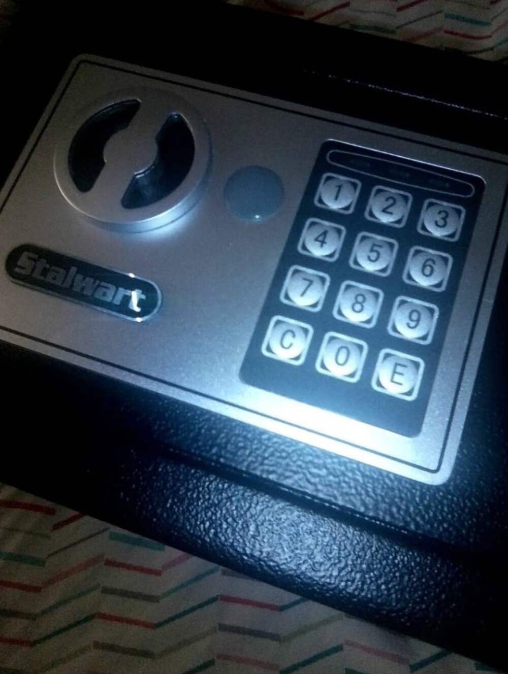 Stalwart Electronic Safe in Silver and Black